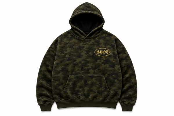 Cammo Hoodie front view | SHOTTRICKZ
